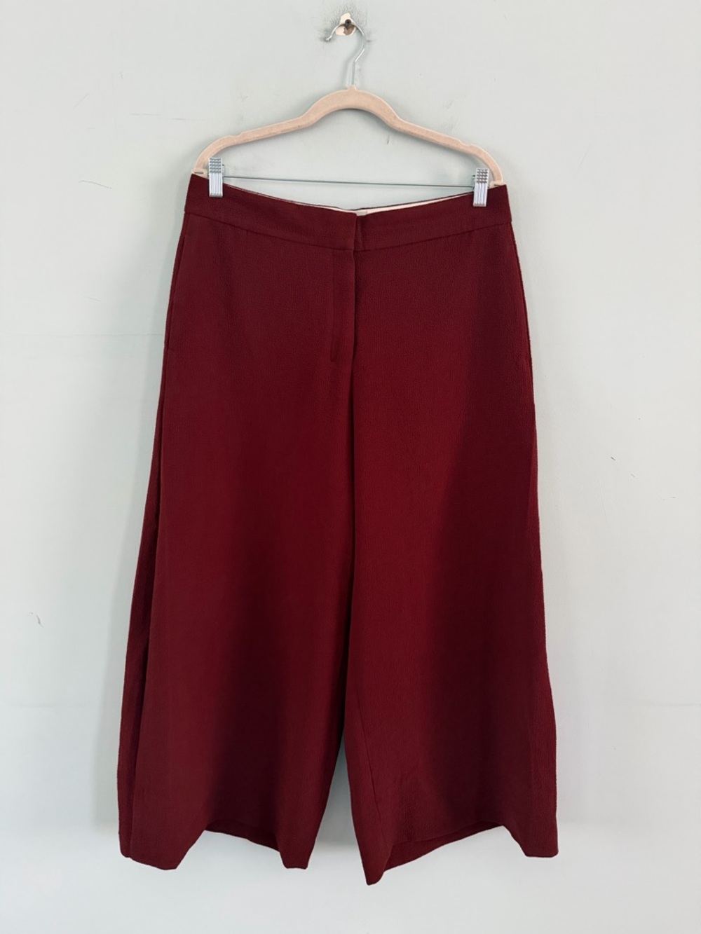 M.M. Lafleur The Zhou Culotte Wide Leg Crepe Rust Crop Pants